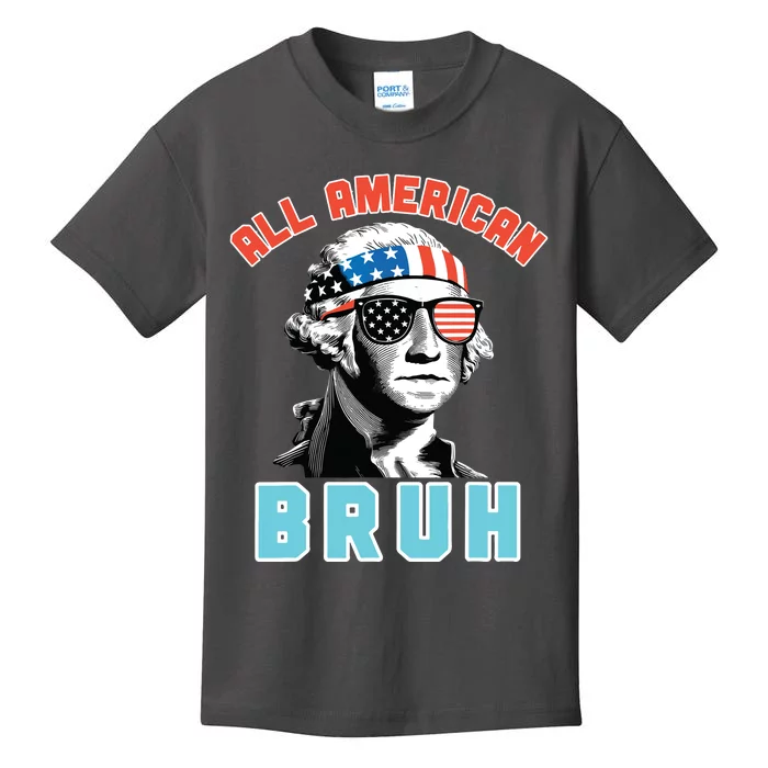 All American Bruh Teen Boy 4th Of July Patriotic Kids T-Shirt