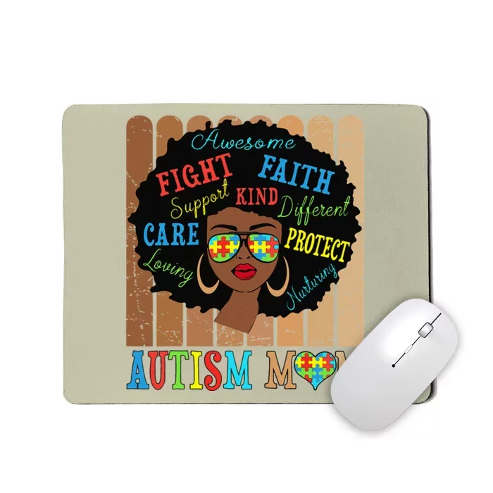 Autism Awareness Black Afro American Mom Life Mother’s Day Mousepad