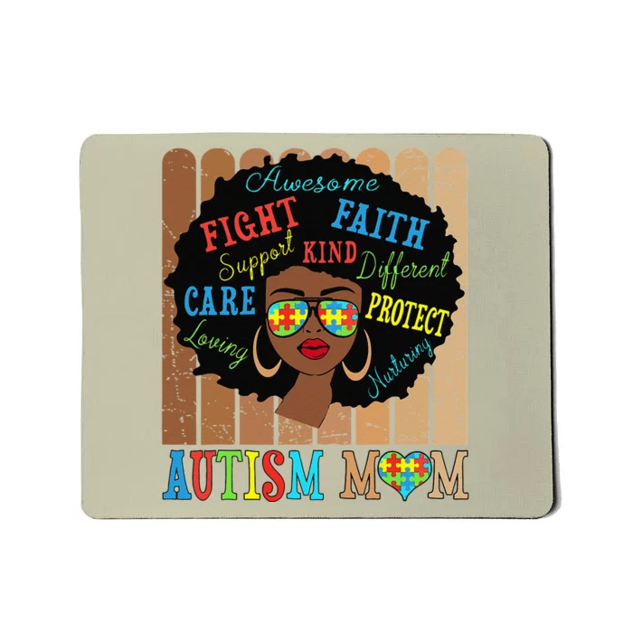 Autism Awareness Black Afro American Mom Life Mother’s Day Mousepad