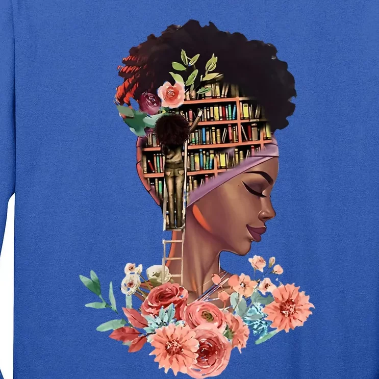 African American Black Librarian Reading Teacher Library Gift Tall Long Sleeve T-Shirt