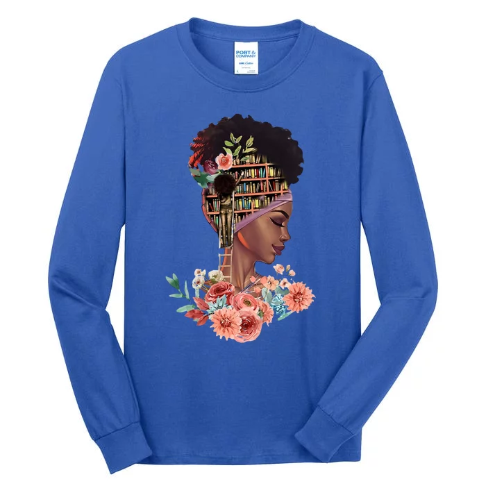 African American Black Librarian Reading Teacher Library Gift Tall Long Sleeve T-Shirt