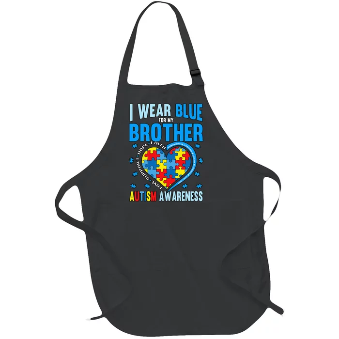 Autism Awareness Brother funny support Full-Length Apron With Pocket