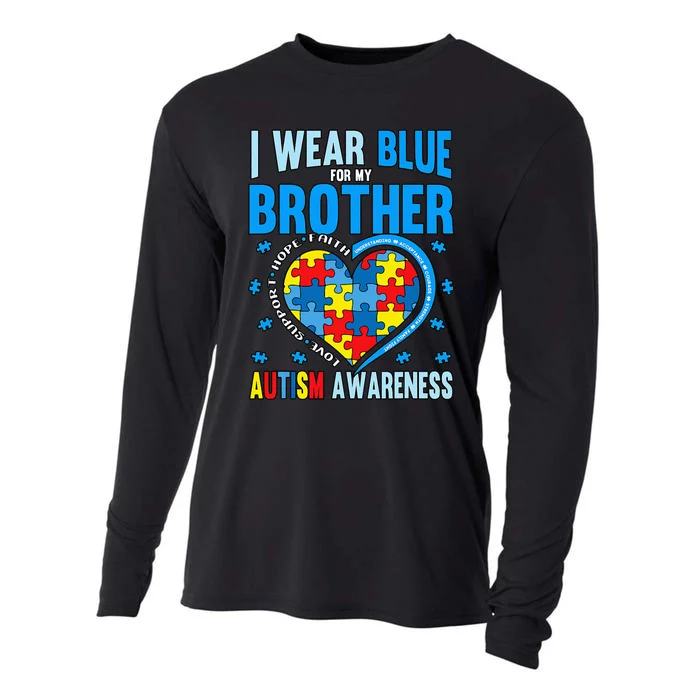 Autism Awareness Brother funny support Cooling Performance Long Sleeve Crew