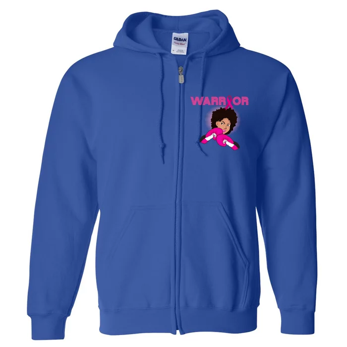 African American Black Breast Cancer Warrior Gift Full Zip Hoodie