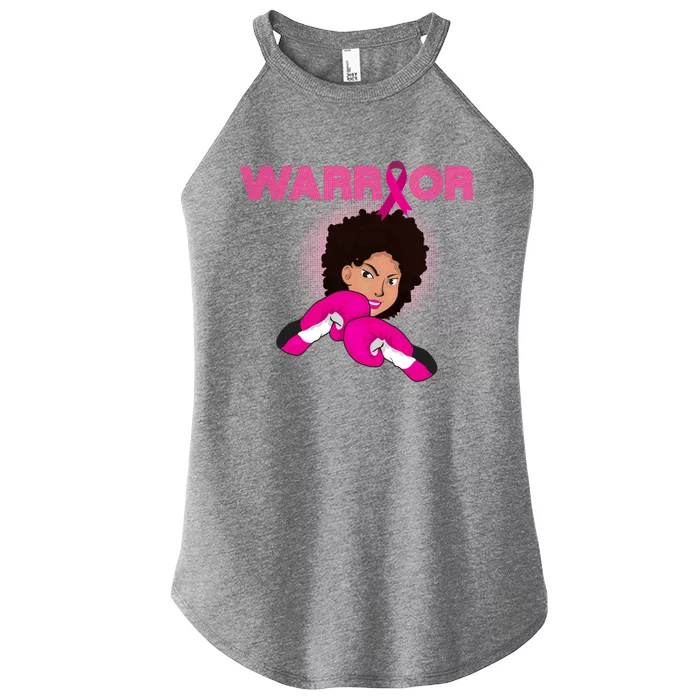 African American Black Breast Cancer Warrior Gift Women’s Perfect Tri Rocker Tank