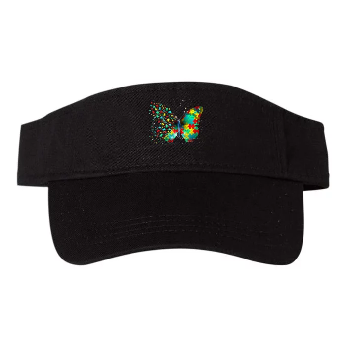 Autism Awareness Butterfly Peace Lover Gift Valucap Bio-Washed Visor