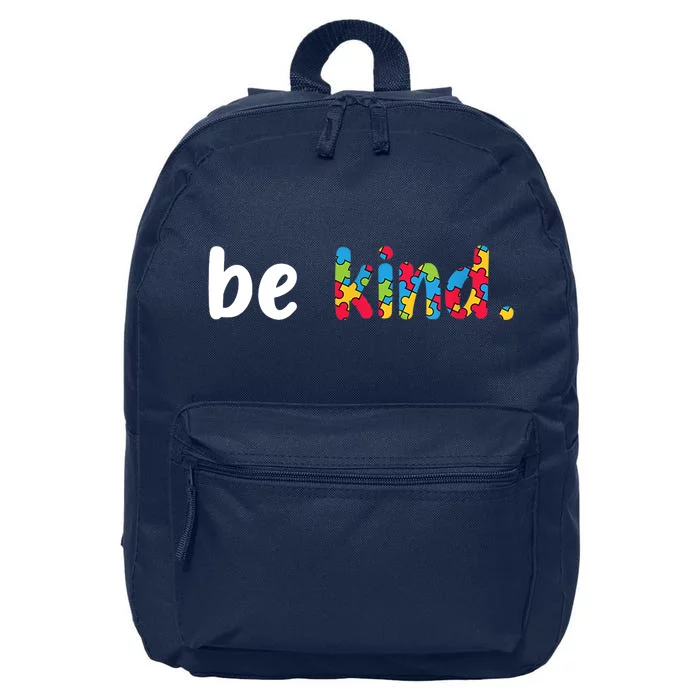 Autism Awareness Be Kind Colorful Puzzle Pieces 16 in Basic Backpack