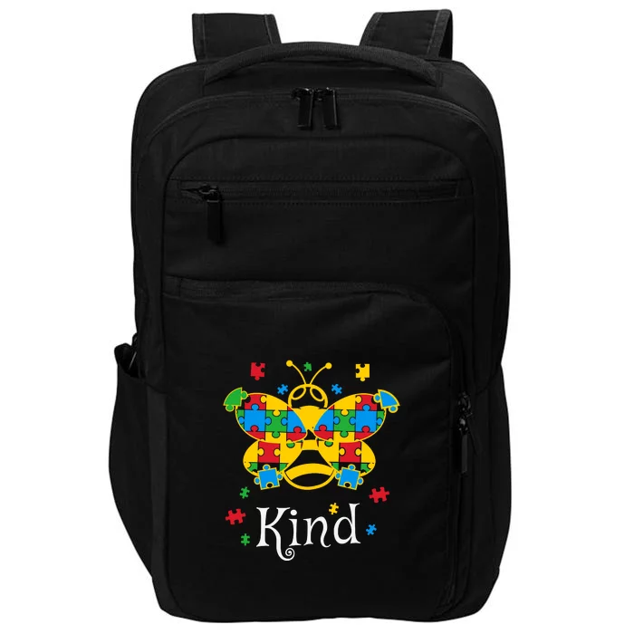 Autism Awareness Be Kind Autistic Pluzzle Butterfly Impact Tech Backpack