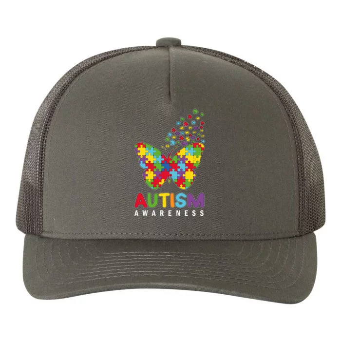 Autism Awareness Butterfly Puzzle Pieces Yupoong Adult 5-Panel Trucker Hat