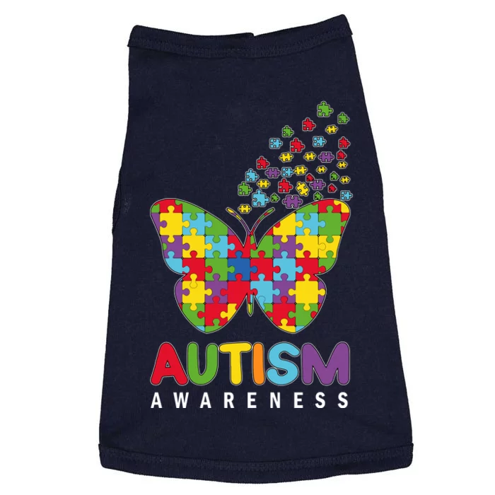 Autism Awareness Butterfly Puzzle Pieces Doggie Tank