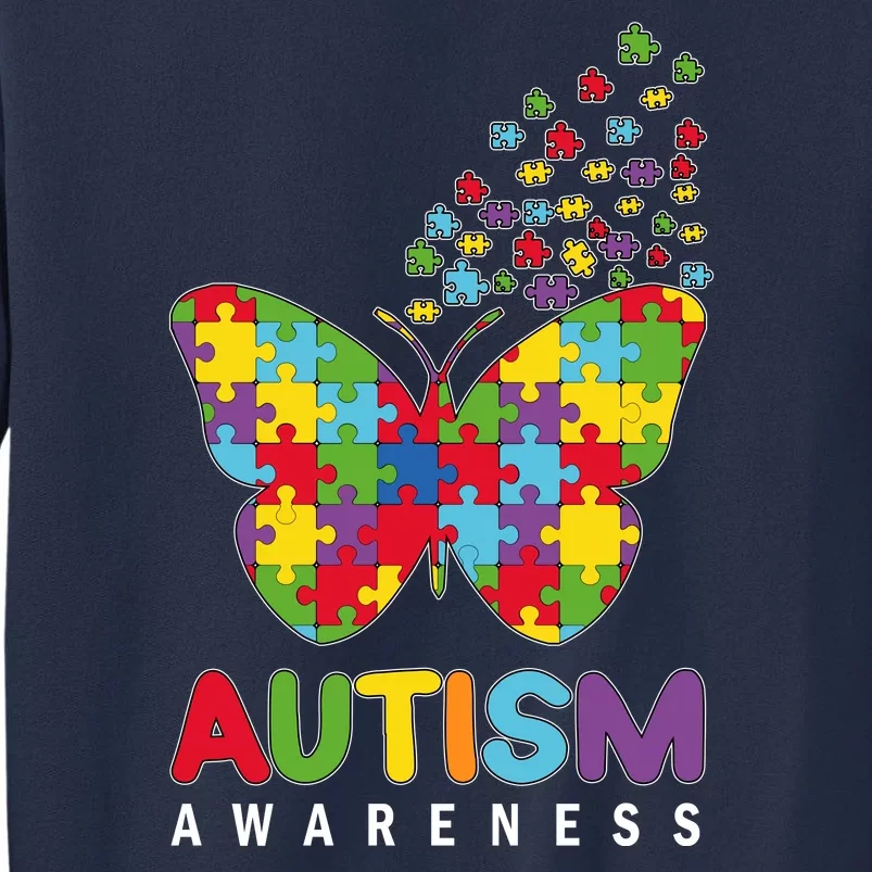 Autism Awareness Butterfly Puzzle Pieces Sweatshirt