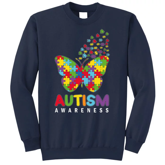 Autism Awareness Butterfly Puzzle Pieces Sweatshirt