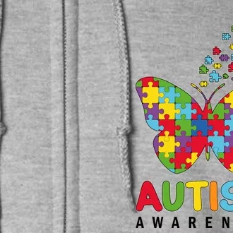 Autism Awareness Butterfly Puzzle Pieces Full Zip Hoodie