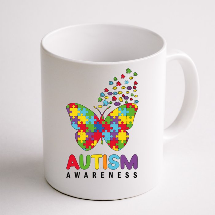 Autism Awareness Butterfly Puzzle Pieces Front & Back Coffee Mug