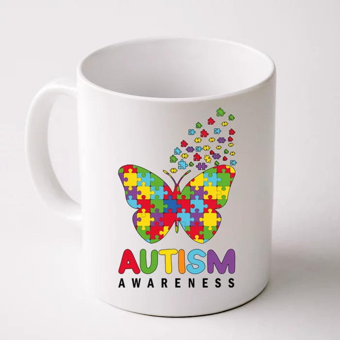 Autism Awareness Butterfly Puzzle Pieces Front & Back Coffee Mug