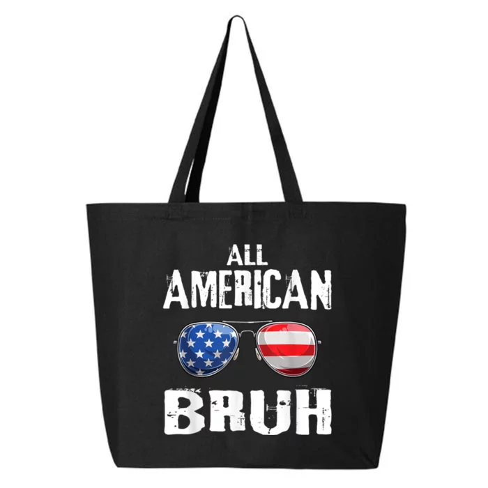 All American Bruh 4th Of July Patriotic Teens 25L Jumbo Tote