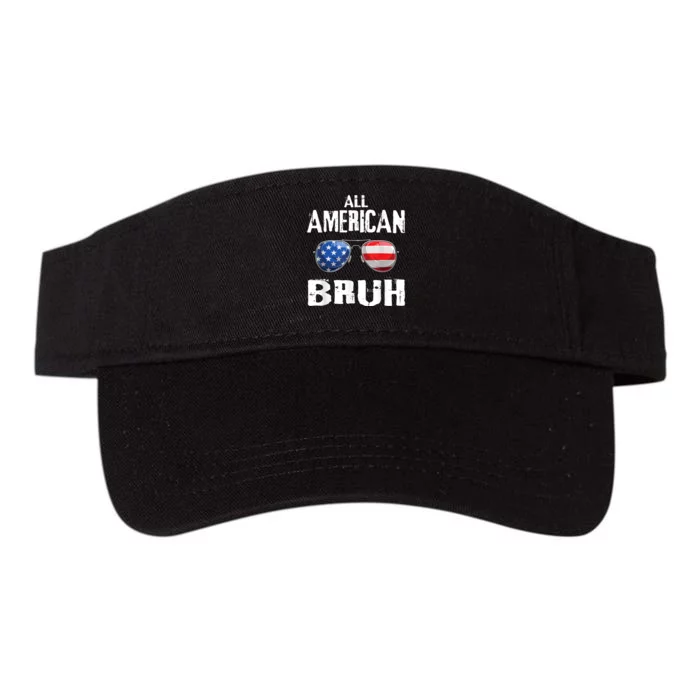 All American Bruh 4th Of July Patriotic Teens Valucap Bio-Washed Visor