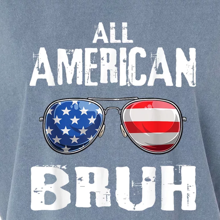 All American Bruh 4th Of July Patriotic Teens Garment-Dyed Women's Muscle Tee