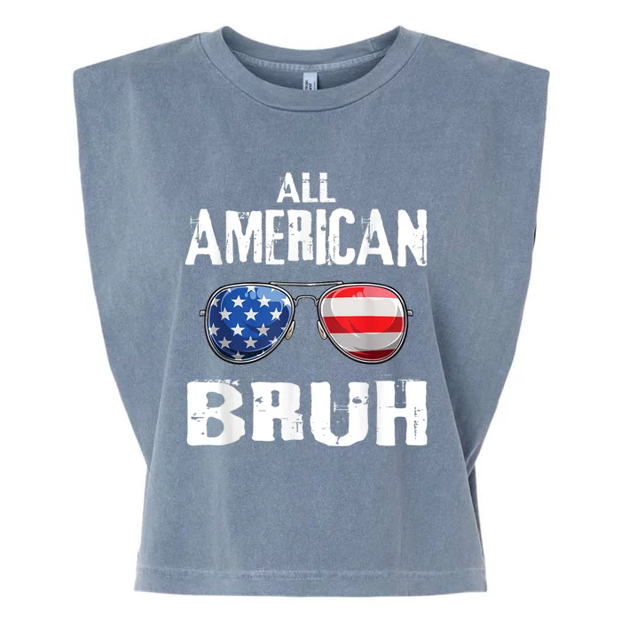 All American Bruh 4th Of July Patriotic Teens Garment-Dyed Women's Muscle Tee