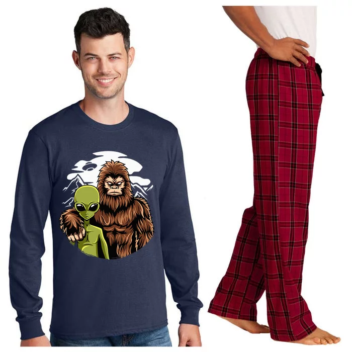 Alien And Bigfoot UFO Abduction Believer Long Sleeve Pajama Set