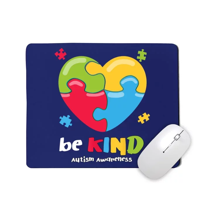 Autism Awareness - Be Kind Puzzle Heart Kindness Mousepad