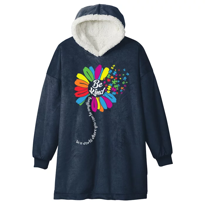 Autism awareness Be Kind In a word Daisy Hooded Wearable Blanket