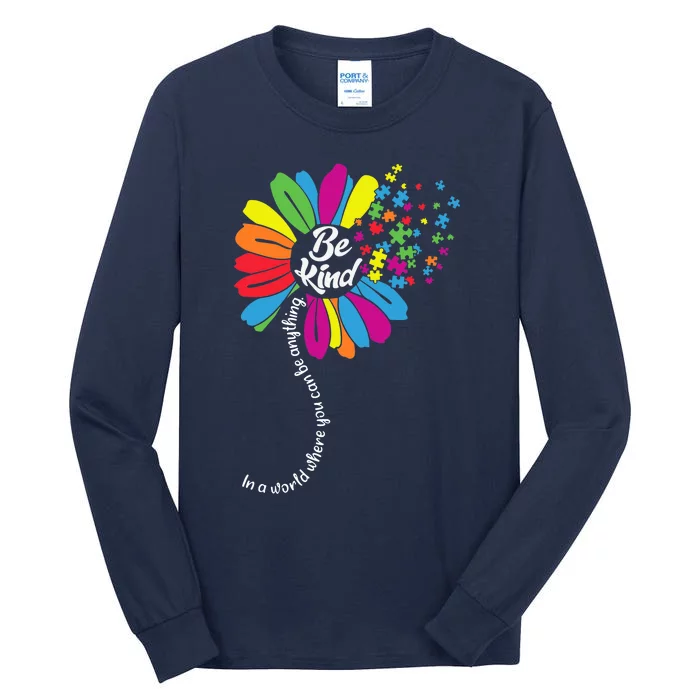 Autism awareness Be Kind In a word Daisy Tall Long Sleeve T-Shirt