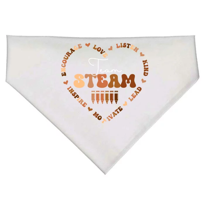 Afro African Black History Month Team Steam School Heart Funny Gift USA-Made Doggie Bandana