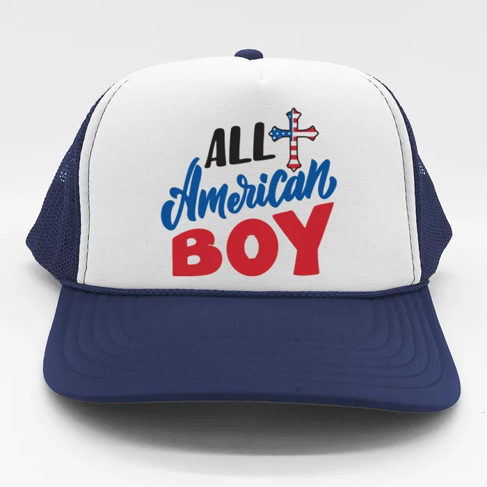 All American Boy | 4th Of July Family Outfits Trucker Hat