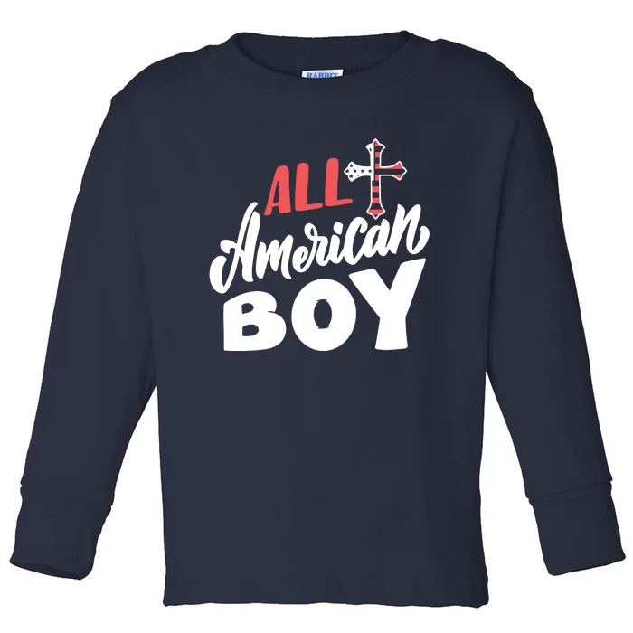 All American Boy | 4th Of July Family Outfits Toddler Long Sleeve Shirt