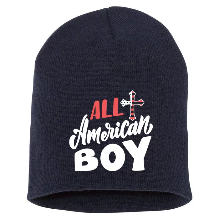 All American Boy | 4th Of July Family Outfits Short Acrylic Beanie