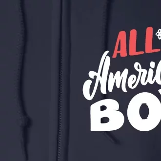 All American Boy | 4th Of July Family Outfits Full Zip Hoodie