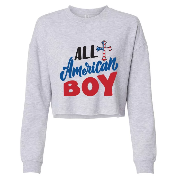 All American Boy | 4th Of July Family Outfits Cropped Pullover Crew