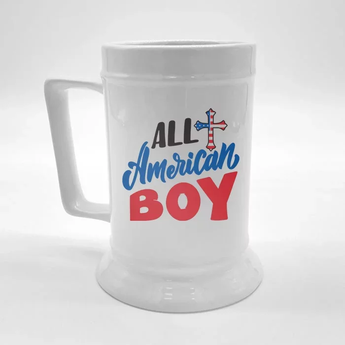 All American Boy | 4th Of July Family Outfits Front & Back Beer Stein