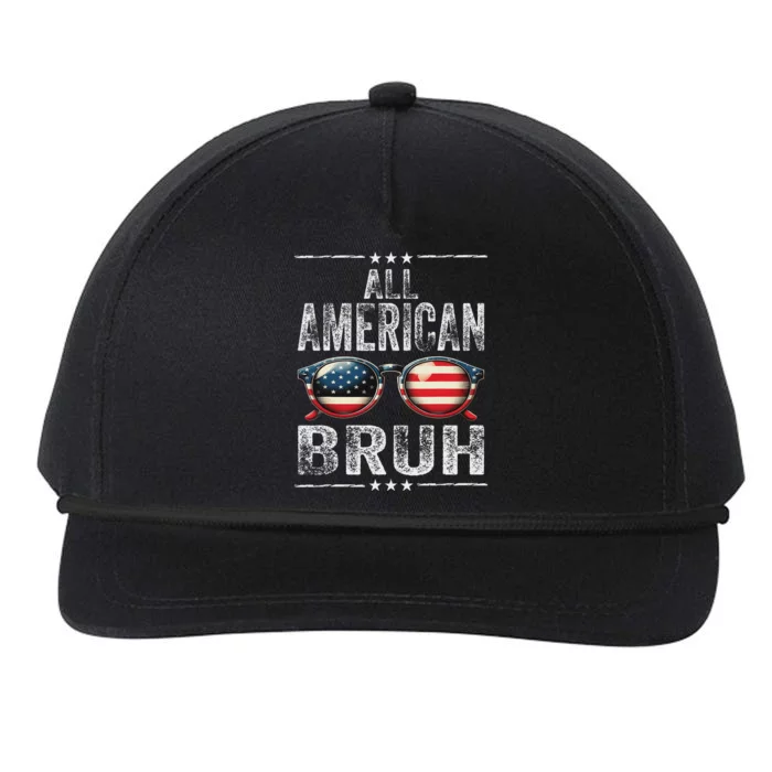 All American Bruh 4th Of July Teen Patriotic Snapback Five-Panel Rope Hat