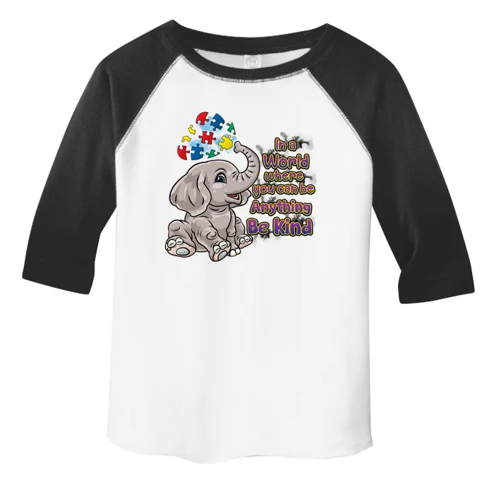 Autism Awareness Be Kind Elephant Puzzle Teacher Mom Gift Toddler Fine Jersey T-Shirt