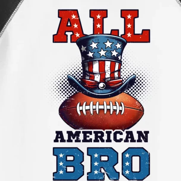 All American Bro Design 4th Of July Football Funny Gift Toddler Fine Jersey T-Shirt