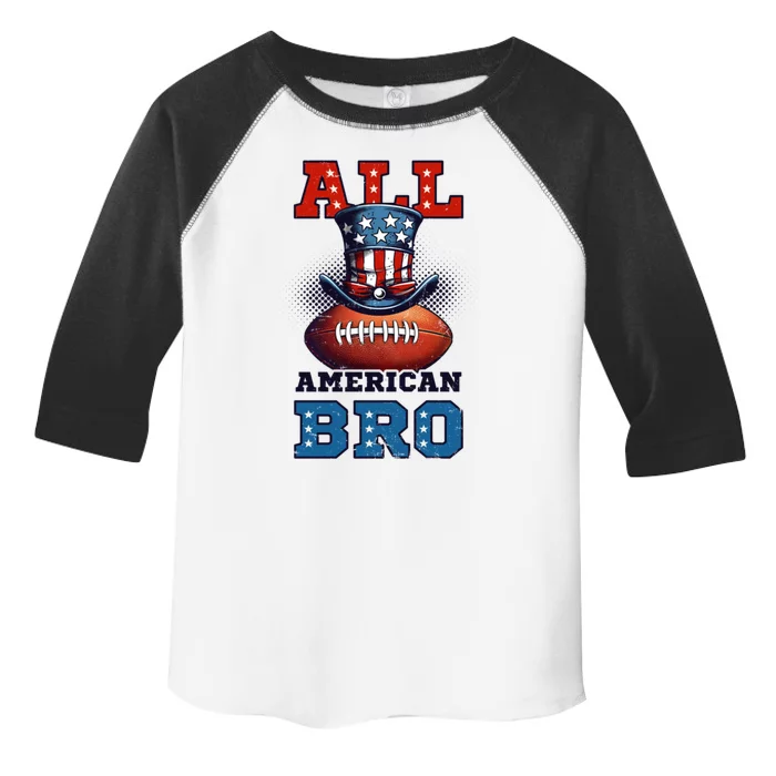 All American Bro Design 4th Of July Football Funny Gift Toddler Fine Jersey T-Shirt