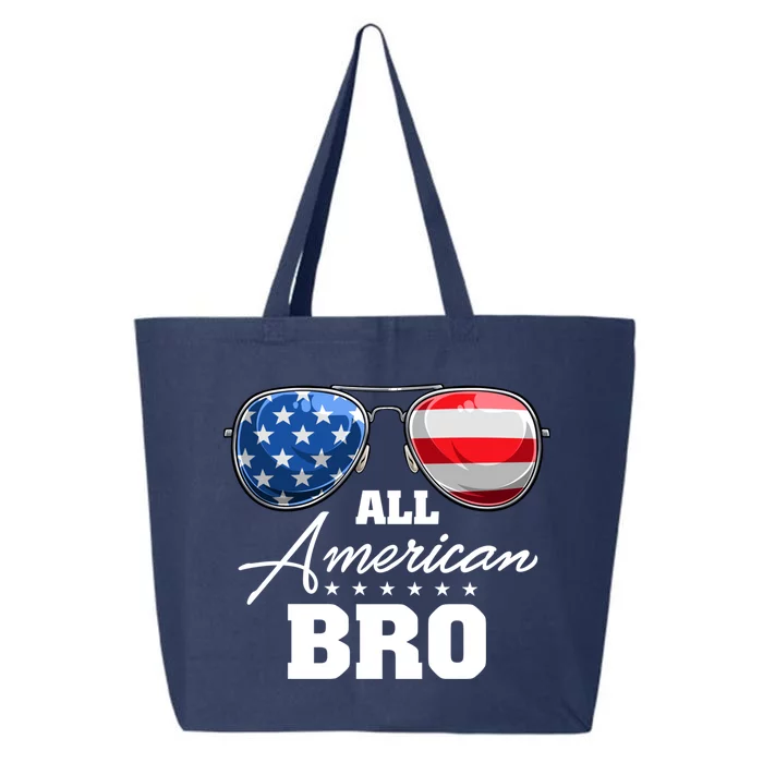 All American Bro Brother Usa Flag Sunglasses 4th Of July Gift 25L Jumbo Tote