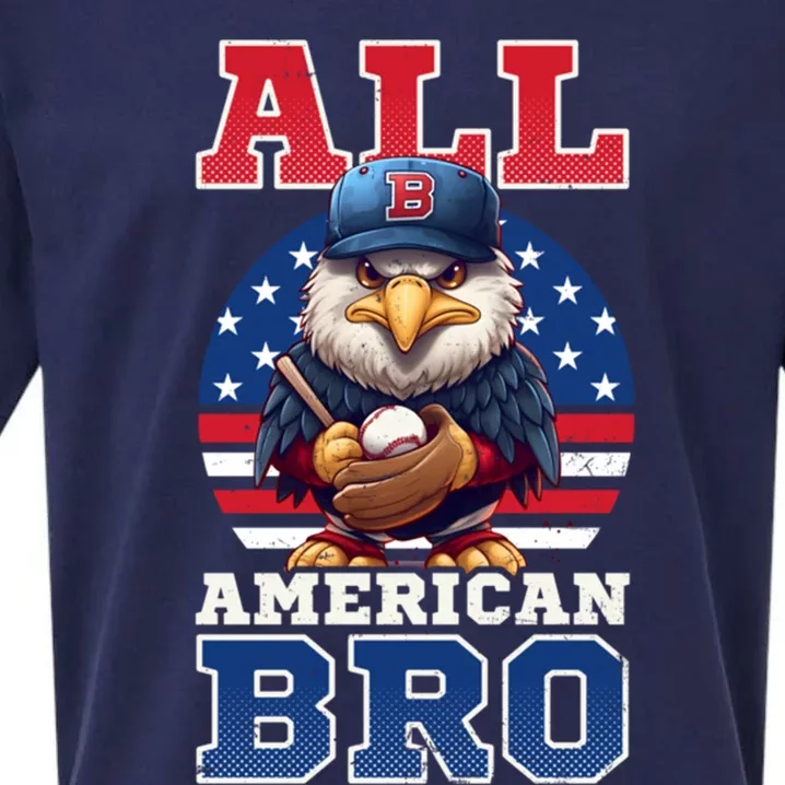 All American Bro Eagle Design 4th Of July Baseball Funny Gift Sueded Cloud Jersey T-Shirt