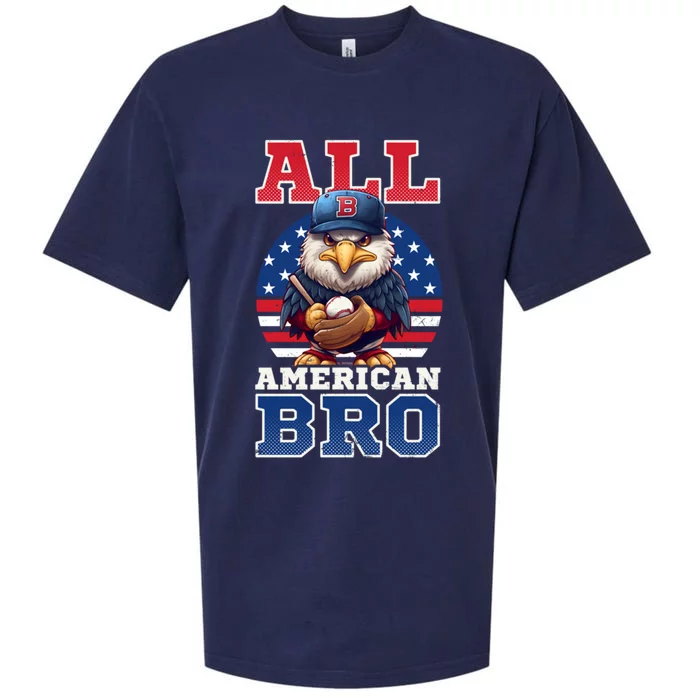 All American Bro Eagle Design 4th Of July Baseball Funny Gift Sueded Cloud Jersey T-Shirt