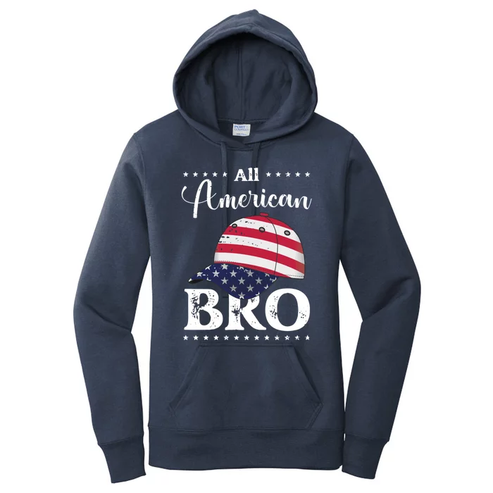 All American Bro Cap July 4 Gift Women's Pullover Hoodie