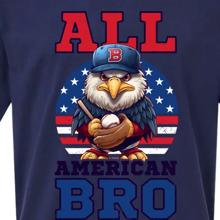 All American Bro Eagle Design 4th Of July Baseball Funny Gift Sueded Cloud Jersey T-Shirt