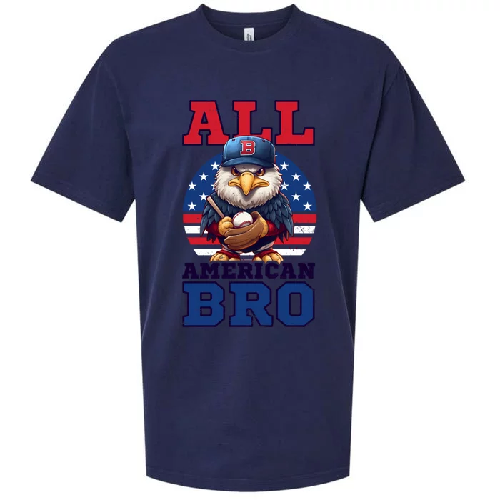 All American Bro Eagle Design 4th Of July Baseball Funny Gift Sueded Cloud Jersey T-Shirt