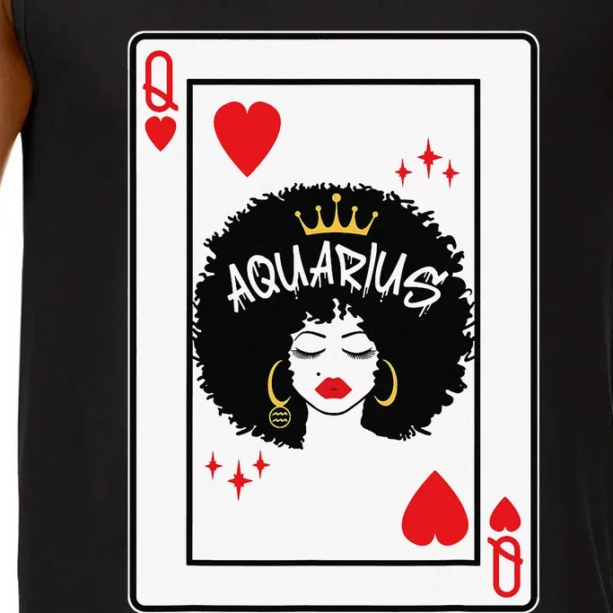 Aquarius Astrology Black Queen Hearts Blackjack Cards Poker Comfort Colors® Tank Top