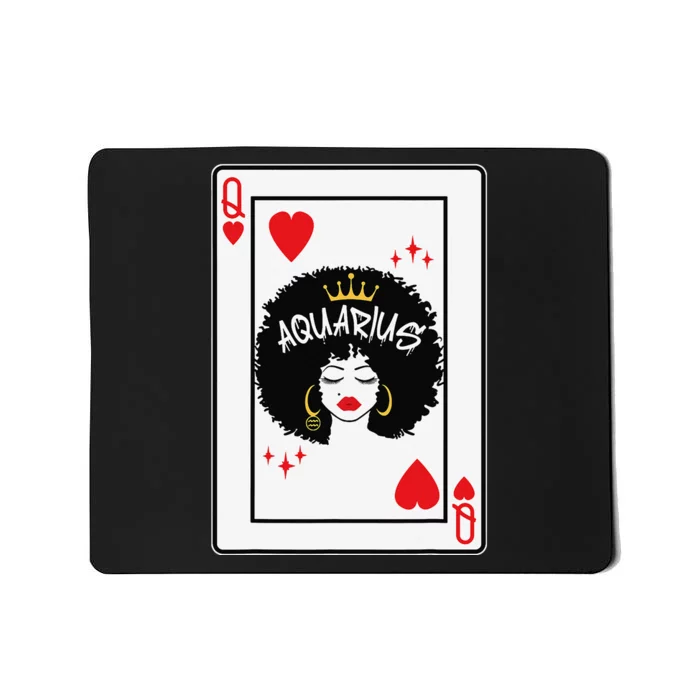 Aquarius Astrology Black Queen Hearts Blackjack Cards Poker Mousepad