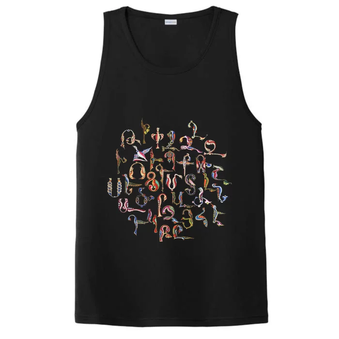 Armenian Alphabet Birds Armenia Symbols Performance Tank