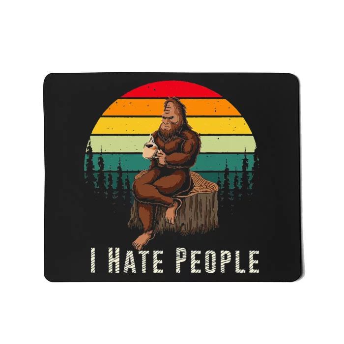 Alien and Bigfoot - I Hate People - Funny Sasquatch Mousepad