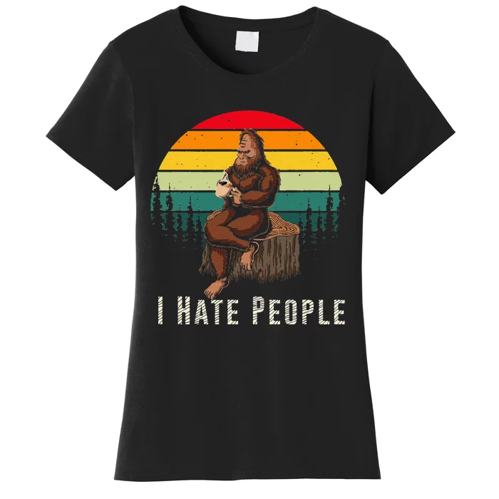 Alien and Bigfoot - I Hate People - Funny Sasquatch Women's T-Shirt