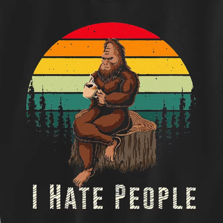 Alien and Bigfoot - I Hate People - Funny Sasquatch Kids Sweatshirt